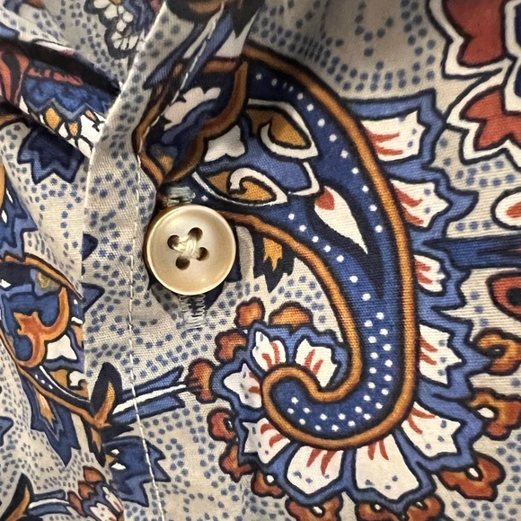Tasso Elba Paisley Long Sleeve Button Up Men's Shirt, size XL - Picture 4 of 6